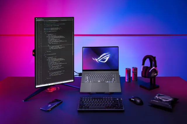 Scenario Photo of a Programming Set up With a Eclipse Gray 2024 Rog Zephyrus G16