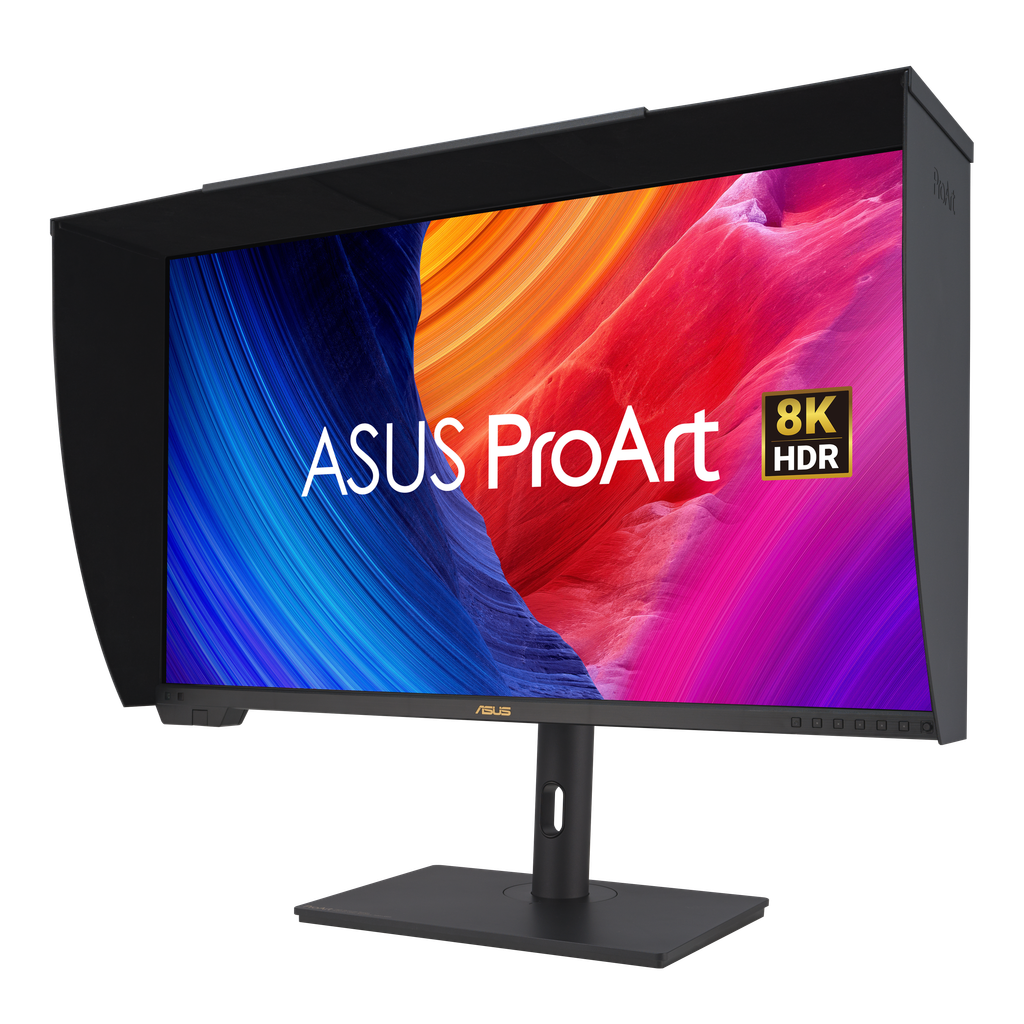 ProArt Display PA32KCX-front view to the left with hood
