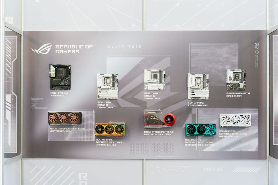 ROG展出多款旗下全新戰備，歡迎舊雨新知一同前來共襄盛舉，感受最身歷奇「競」的頂級娛樂饗宴！