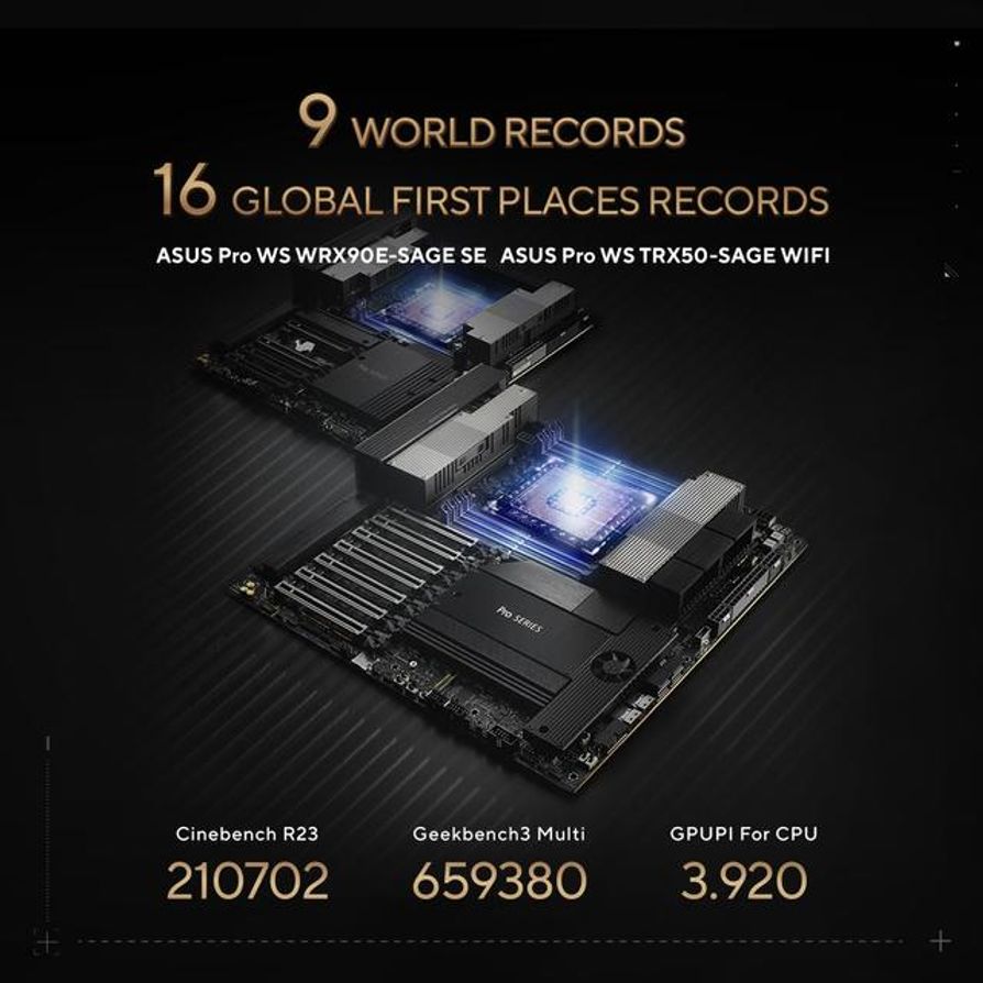 ASUS Breaks Overclocking Records 9 World Records, 16 Global First Places